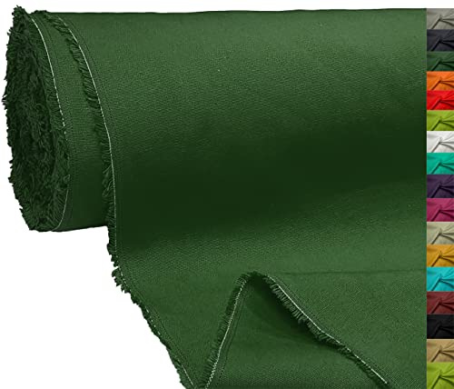 A-Express 100 % bomull segelduk tyg canvasmaterial klädtyg gardiner väska 145 cm 57 tum bred 250 GSM metervara – halv meter 50 cm x 145 cm mörkgrön