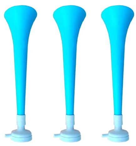 FUN FAN LINE - Confezione da 3 Vuvuzela in Plastica Resistente | Trombe di Animazione per Calcio, Eventi Sportivi e Feste | Clacson Rumore Estremo 120 Db | Cotillon per Tifosi (Argentina)