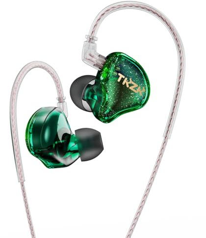 EZ EAR TKZK TK01 Auricular HiFi de Nivel básico, in Ear Monitor de Graves Profundos con Auricular Interno Tesla DD Altamente restaurado con Cable 2 Pin para música, Pop, ACG (Verde, sin micrófono)