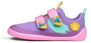 Affenzahn Lucky Chaussures pieds nus en coton avec fermeture Velcro Végétalien Antidérapantes Flexible Réfléchissantes pour l'été Taille 21-32, Créatif toucan lavande, 24 EU