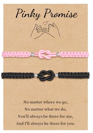 VU100 Bracelet Couple Cadeau pour Amoureux Homme Femme - Amulette Kabbale pour Anniversaire Fiançailles - Petite Amie Petit Ami Mari Epouse (Noir + Blanc)
