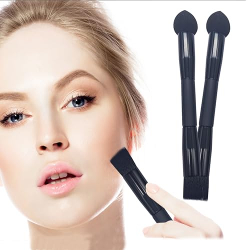 2Pack 2in1 Ansatzpuder-Pinsel zum präzisen Auftragen & Verblenden von Ansatzpuder am Haaransatz,Pinsel zum präzisen Auftragen & Verblenden von Ansatzpuder am Haaransatz