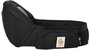 Ergobaby Lift Hip Seat bärsele med babyhöftsits för spädbarn och småbarn från 6 månader (7,7 kg – 20,4 kg), höftsitsbärare, onyx svart