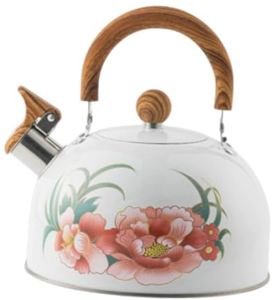 Fenteer Tetera con Silbato Hervidor de Agua para Cocina Y Calentador de Líquidos de Acero Inoxidable con Mango Ergonómico Adecuado para Hogar Y Oficina