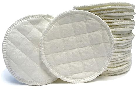 WEKAMOS 12 Piezas Unidades Almohadillas de Reutilizables y Lavables Absorbentes de Algodón Ecológico de de Anatómicos y Transpirables para Madres Lactantes Antideslizantes y Resistentes