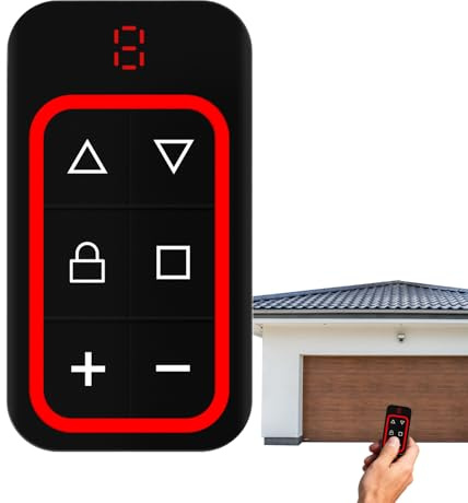 Telecomando Apriporta Garage | Trasmettitore A 6 Pulsanti,Controllo per Cancelli - per l Accesso Quotidiano e la Sicurezza della Proprietà con Ingresso Veicolare per Appartamenti ad Uso Esterno
