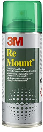 Scotch - 3M ReMount Adhesivo en Spray Reposicionable y Retirable, 1 Bote de 400 ml, Claro