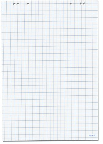 Herlitz 10834141 Flipchartblock, 68x99cm (kariert/gelocht), 5 Blöcke (20 Blatt je Block) (1, Blöcke ohne Zubehör (je 5 im Karton))