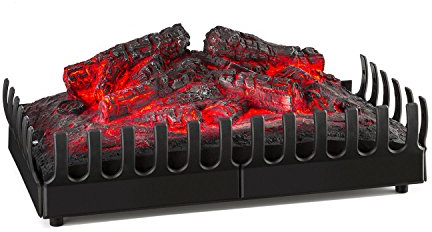 Klarstein Kamini - Elektrokamin, E-Kamin, Kamineinsatz, glimmende Holzscheite, kein Ruß und Asche, Kamin elektrisch mit Beleuchtung, ohne Heizfunktion, 45 x 18 x 24 cm (BxHxT), schwarz