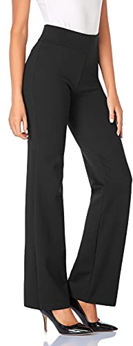 Tapata Dam 71 cm/76 cm/81 cm/86 cm bootcut stretchbyxor med fickor, lång/vanlig/petite för kontor, affärer, vardag, 81 cm, svart, S