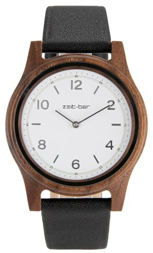 Zeit-Bar Funk-Armbanduhr Damen - Herren, Holzgehäuse