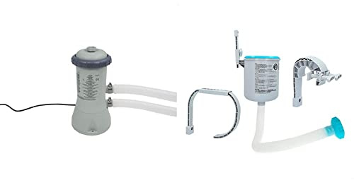 Intex 900 & amp;nbsp;GPH Pompa per cartuccia filtro, Grigio, 18 & Skimmer Di Superficie Per Montaggio A Parete, 20.96 x 24.13 x 33.02 Cm