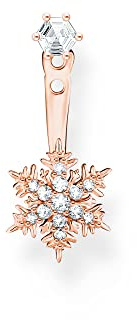 THOMAS SABO Einzel Ohrstecker Schneeflocke mit weißen Steinen roségold 925 Sterlingsilber, 750 Roségold Vergoldung