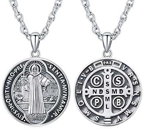 Friggem Ärkeängeln Michael/St Benedict/Saint Christopher/St Florian/Crucifix hänge 925 sterling silver smycken religiösa amuletter, herr, dam, festivaler, gåvor, 1.6*2.8cm, Sterlingsilver, Ingen pärla