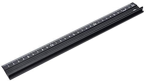 ANKROYU Righello da Taglio Antiscivolo in Alluminio Tipo L, Strumento di Misurazione con Protezione di Sicurezza, Righello da Taglio per Falegnameria, Strumento Preciso per Taglio e Marcatura(30cm)