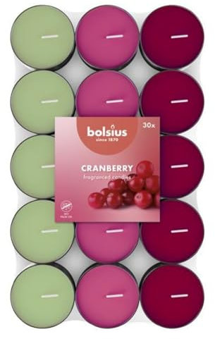 Bolsius - 30 Duft theelichter - Mango - Brenndauer von 3,5 Stunden - Durchmesser 38 mm – Natürliche Extrakte – Enthält Veganes Wachs – Ohne Palmöl