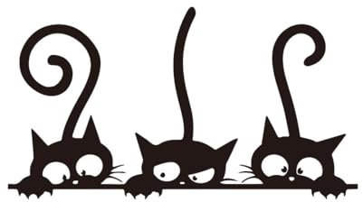 QIBZI Adesivi da parete Simpatici adesivi, adesivi murali con sfondo decorazione gatti, impermeabili e rimovibili, adatti per soggiorno, camera da letto, decorazione del bagno (3 foto)