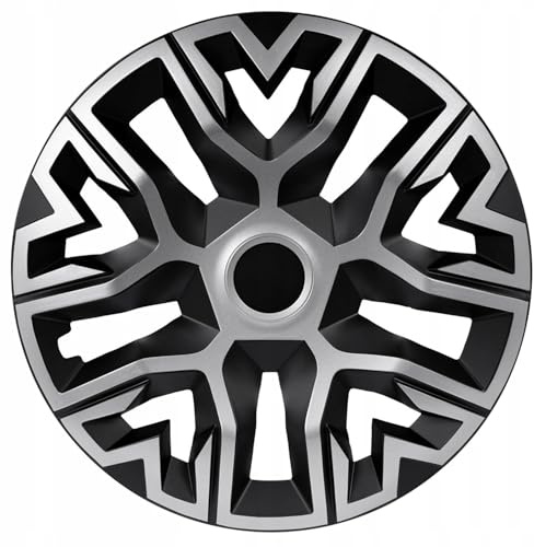 Copricerchi universali NRM The Best Bicolor 4 pezzi copricerchi (argento e nero, 15 pollici)