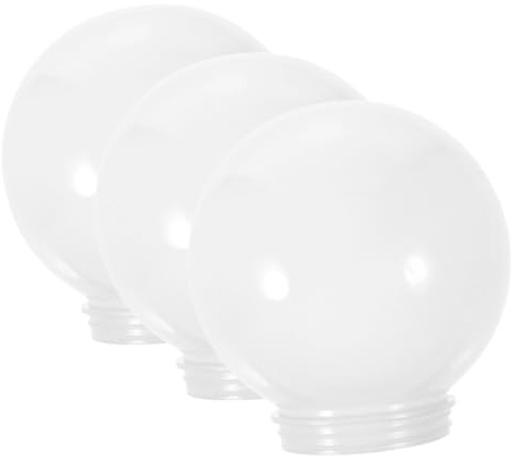 SEWOART Pantalla De Lámpara Esférica Acrílica 15 Cm Blanco Lechoso Para Exterior Resistente 3 Piezas Para Lámparas De Pared Jardín Decoración Hogar