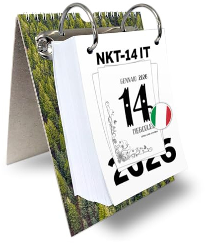 Kalvos Calendario Italiano 2026, Calendario da Tavolo, Calendario da Muro, Calendario Strappabile, 365 Giorni, Calendario Giornaliero Strappabile, Calendário, Calendario Giornaliero Minimalista con