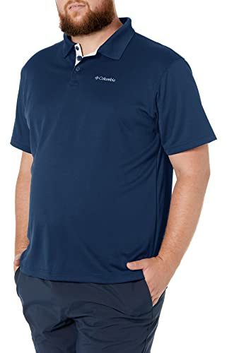 Columbia Mens Utilizer Short Sleeve Polo, Collegiate Navy, Small