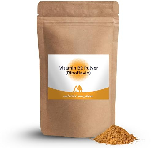 Vitamin B2 Pulver 30 g - reines Riboflavin ohne Zusatzstoffe - mit Dosierlöffel