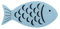 Miniblings Broche poisson bleu mer océan bois 5 cm – Bijou fantaisie fait main I Pin's, 50mm, Bois