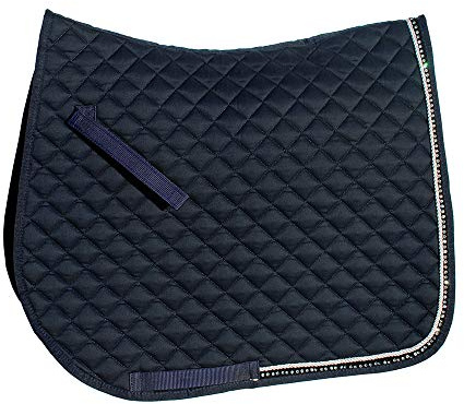 Rhinegold Elite Diamante Trim Saddle Cloth, Full, Navy