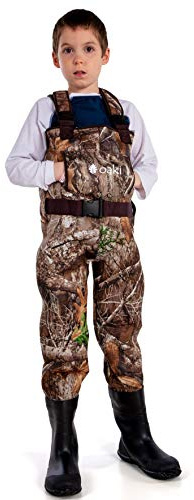 OAKI Toddler & Children's Waterproof Neoprene Fishing Waders for Kids, Edge Camo 2T