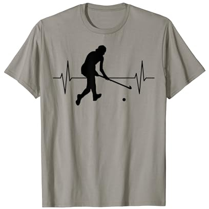 Hockey EKG Linie Feldhockey Spielerin Mit Feldhockeyschläger T-Shirt