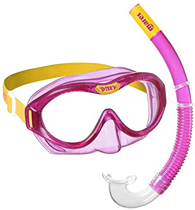 Mares Combo Dilly - Set maschera e boccaglio bambini 4-7 anni, maschera in TPE flessibile, lente morbida, boccaglio ergonomico in silicone