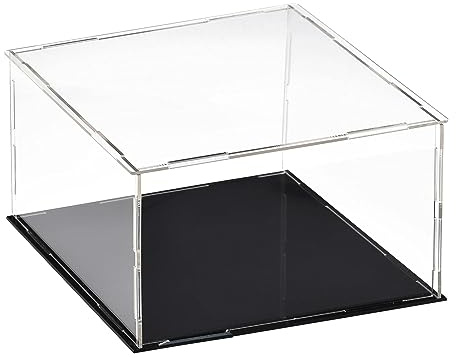 TOP-VIGOR Vitrine Transparente en Acrylique – 20 x 20 x 10cm Boîte De Protection Anti-Poussière À Assembler – Cube D’Exposition pour Figurines Jouets Objets De Collection Rangement Maison