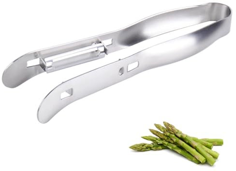 WMUVAZA Pela Asparagi, Acciaio Inox asparagi Verdure Pelaverdure, Asparagi Peeler Acciaio Inox, Doppio pelaverdure Per Asparagi, Asparagi Pelaverdure Multifunzione Pomodoro Remover per Asparagi