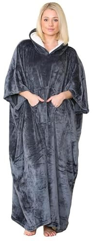 UC Ex High Street Brand Soft Fluffy Fleece Blanket Womens Hoodies, Ladies Throw Blanket Hoodies Oversized Hoodie Women Super Pocket Wearable Blanket Oversized Hoodie Dark Grey