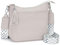 SOGYECS Kleine Handtasche Damen Mittelgroß Umhängetasche Damen Taschen HellGrau Crossbody Bag Damen Breiter Gurt Veganes Leder