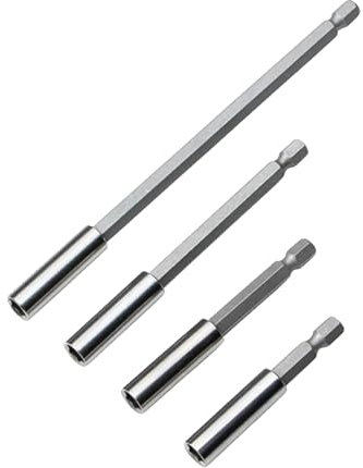 FloralGrace Lot de 4 porte-embouts magnétiques (60/75/100/150 mm) de long, tige hexagonale de 1/4, pour perceuse et visseuse sans fil