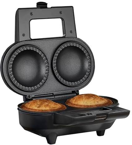 Cooks Professional Deep Fill Pie Maker with Crimping Edge & Pastry Cutter | 2-Pie Capacity | Perfect for Savory, Fruit, Meat, & Vegetable Homemade Pies | Non-Stick Plates for Easy Use & Cleanup