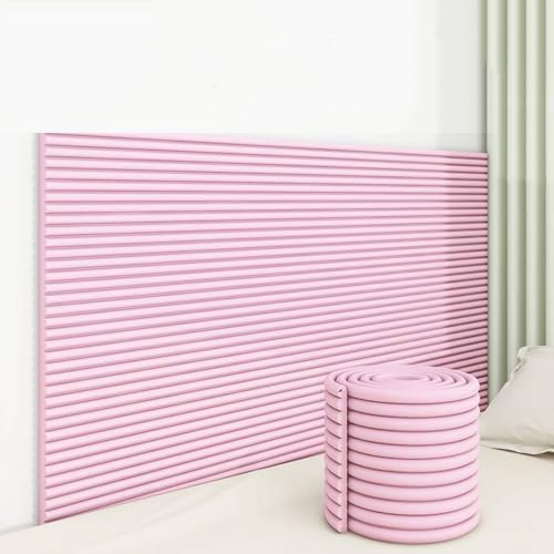 Aocet 7.9 x 78.7 Padded Wall Panels for Kids, Upholstered Wall Panels Self-Adhesive, Anti-Collision Wall Padding Wall Cushion for Bedroom/Playroom/Headboard(Pink)