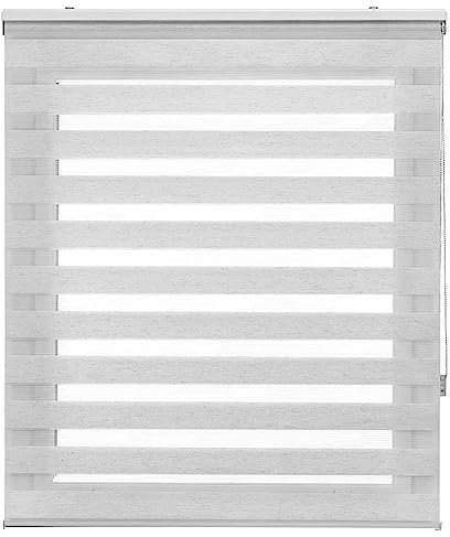 Tenda a rullo filtrante per la luce, 60 x 320 cm, grigia, elegante velata e oscurante, a righe, per casa, soggiorno, cucina, camera da letto, decorazione