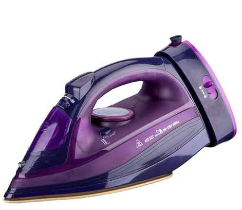 Bügeleisen, Dampfbügeleisen 2400W KabellosesBügeleisen Powersteam Ultra Keramik-Bügelsohle, Selbstreinigungs- & Sprühwasserfunktion, Tropfstopp, Dampfbügeleisen Automatische Abschaltung (Lila)