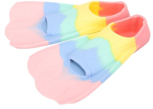 Abaodam Silicone Swimming Fins for Diving and Training Short Blade Fan-shaped Flippers for Boys and Comfortable Lightweight Swim Flippers for Pool and Seaside Use