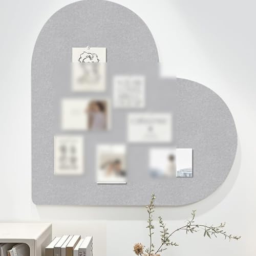 Tablero de letras de fieltro en forma de corazón, paneles de anuncios para oficina y aula, tablero de corcho montado en la pared para organizador de joyas y decoración de boda