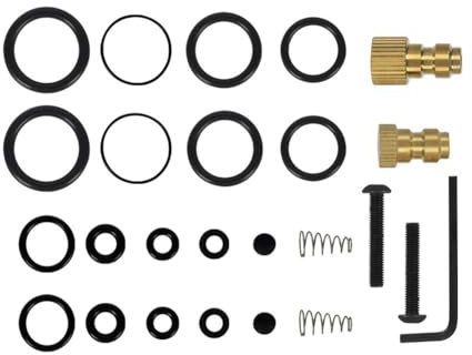 Helilyco Dichtungsring-Set für handbetriebene Luftpumpe 30MPa (4500psi), Gummi & Metall, schwarz/gelb, 1 Stück