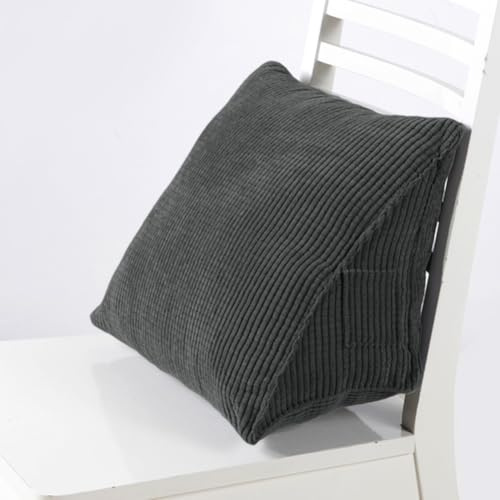 CLMJHG Almohada de Lectura Cojín de Respaldo Triangular de Pana - Respaldo de cabecera con Soporte para la Espalda, Funda Lavable extraíble, para Cama/Oficina/Coche/sofá, Almohada de Apoyo para la