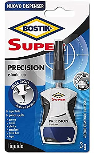 Bostik Super Precision Colla Istantanea Trasparente con Applicatore di Precisione per Piccole Riparazioni, Trasparente, 3gr