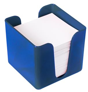 Deflecto Desk Notes Cube - Blue - Desktop Memo Block Refill - Cubic Desk Notepad Holder - Desk Memo Pad - Paper Block Cube Refill