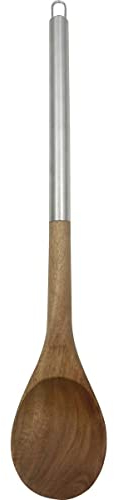 Fackelmann Cucharon Servir Acacia, madera, mango en acero inoxidable, color marrón e inox, 1 ud