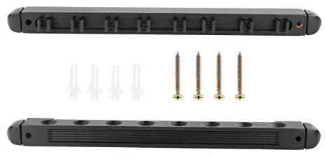 Perfeclan 8 Loch Polrahmen Billard Queue Halterung, Billardqueue Wandhalter Pool Cue Rack Stick Halter Wandhalterung aus Holz Billiard Zubehör für 8 Billiard Cue - Black