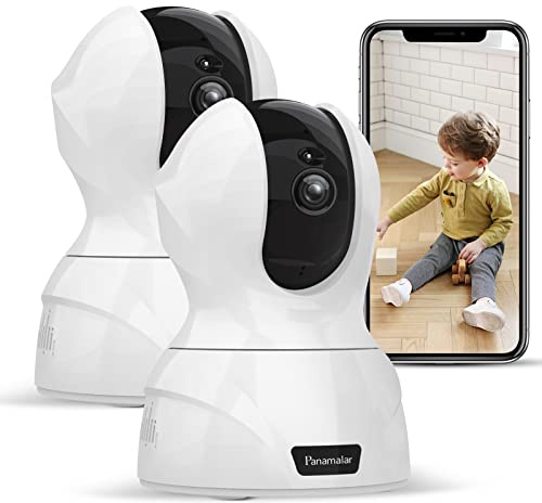 PANAMALAR WLAN IP Kamera, 3MP Innen Überwachungskamera 350°Schwenkbar FHD unterstützt LAN & WLAN Verbindung/Alexa/2 Weg Audio/Nachtsicht usw, Indoor Baby Kamera für Baby/Haustier PC Handy app