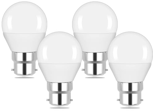 TRIJZHOU E27 LED Lampe 5W Ersetzt 50W Glühbirnen Warmweiß 3000K B22d 220V 230V 450 Lumen Klein G45 4er Pack [MEHRWEG]